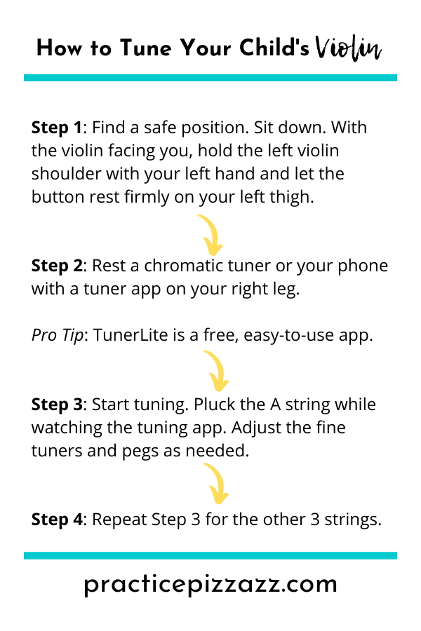 how to tune your child's violin steps